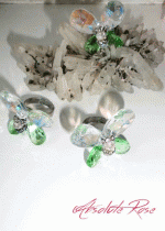 Кристален пръстен пеперуда Butterfly Emerald